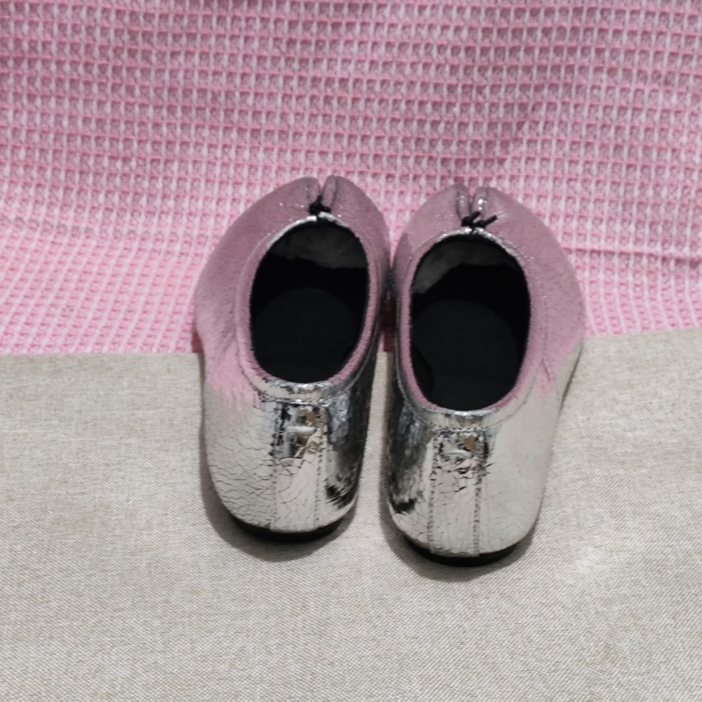 Maison Martin Margiela Silver Tabi Split-Toe Ballet Flats - Picture 7 of 8